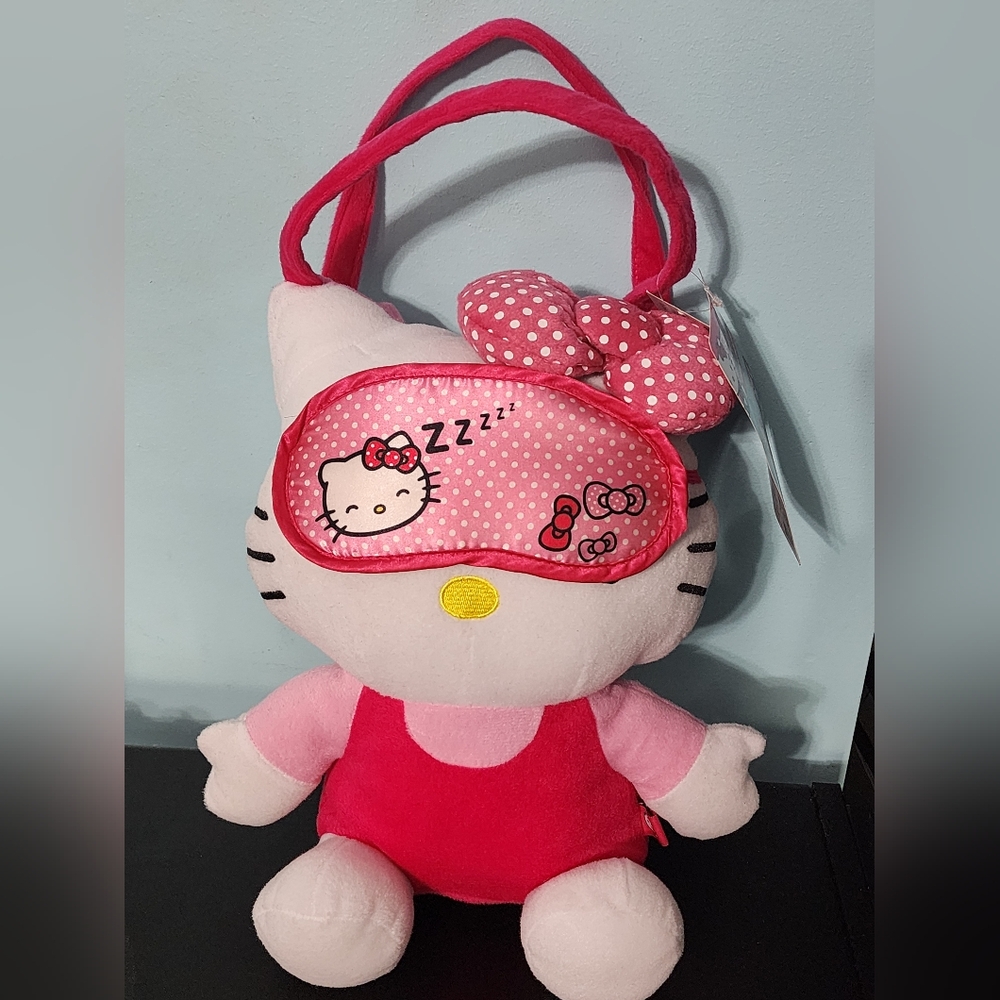 Sanrio Hello Kitty Plush Bag with Throw and Eyemask